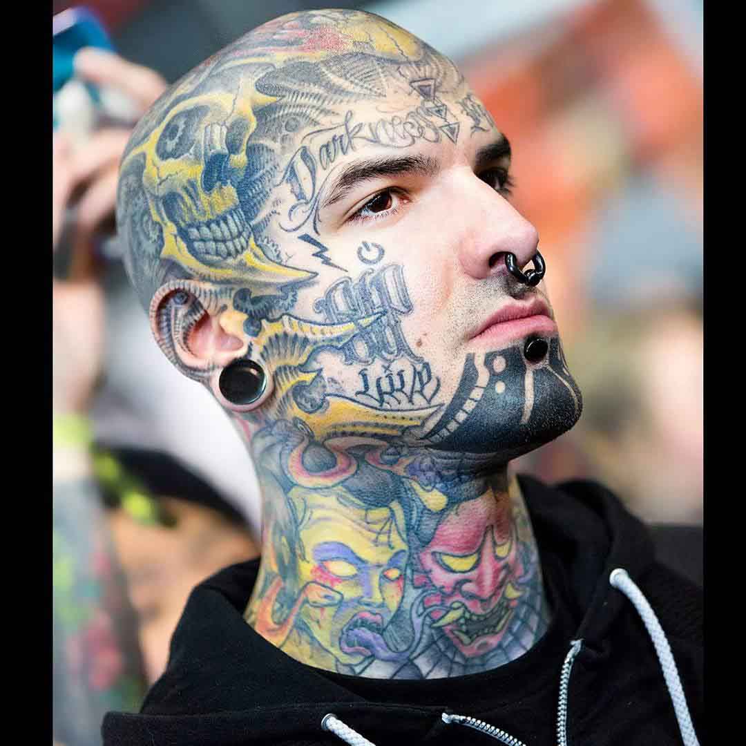 Chin Tattoo Blackwork by Jon C-X